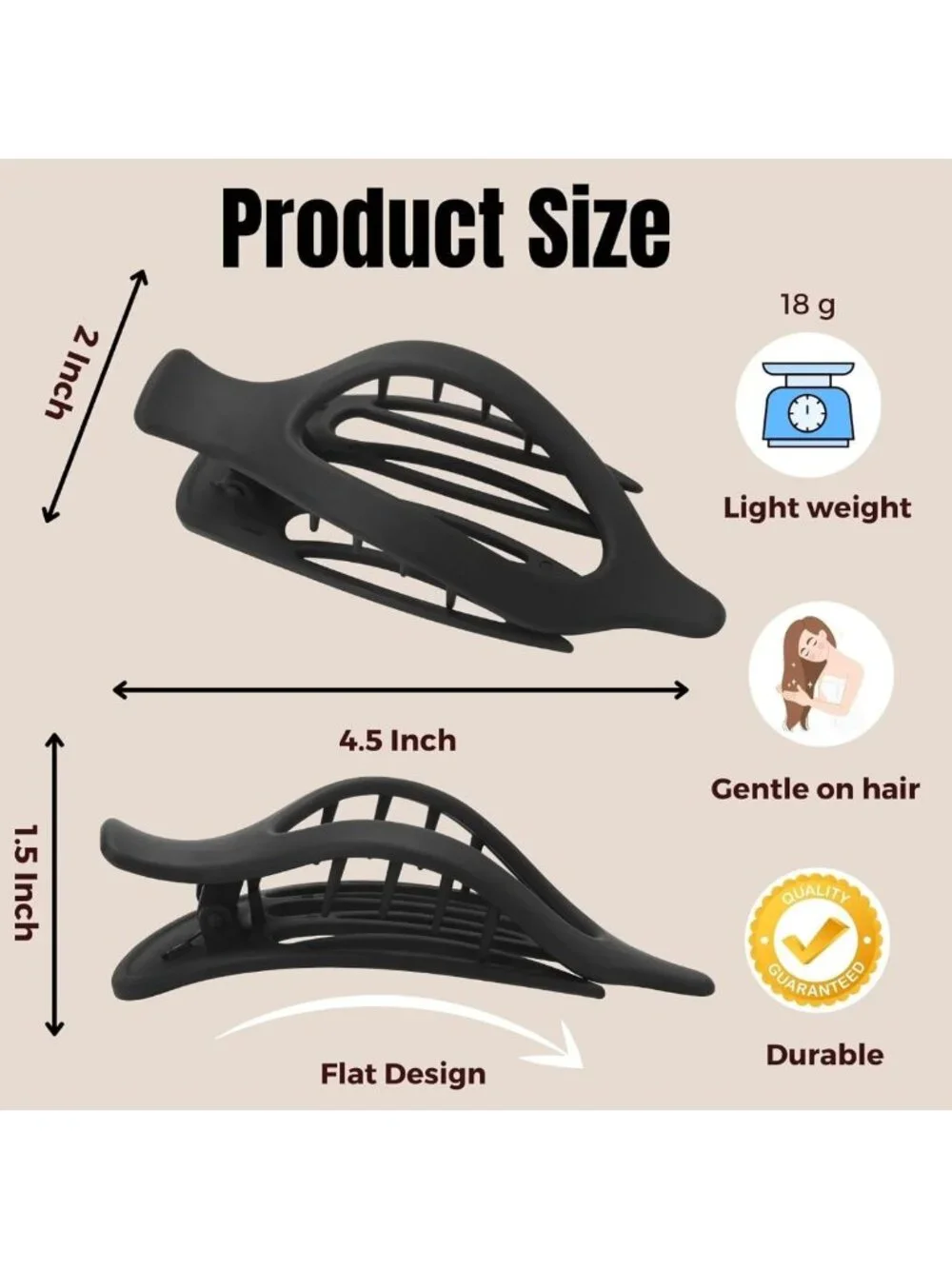 8 Pack Matte No Crease Hair Clips, Strong Hold Barrettes for Thick & Thin Hair